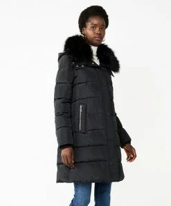 Women's Nine West Faux-Fur Hood Puffer Coat Marble -Nine West Shop unnamed file 811