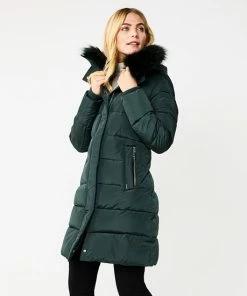 Women's Nine West Faux-Fur Hood Puffer Coat Marble -Nine West Shop unnamed file 812