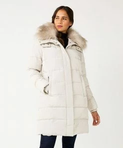 Women's Nine West Faux-Fur Hood Puffer Coat Marble -Nine West Shop unnamed file 813