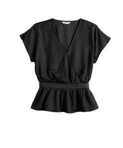 Women's Nine West Short Sleeve Peplum Wrap Top Fairy Lavender -Nine West Shop unnamed file 837