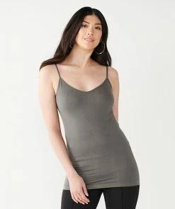 Women's Nine West Essential Soft-Spun Seamless Reversible Cami Gray Haze -Nine West Shop unnamed file 853