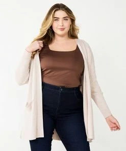 Plus Size Nine West Essential Raglan Cardigan Dark Zin Heather -Nine West Shop unnamed file 862