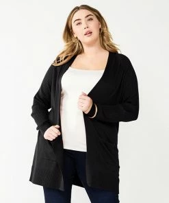 Plus Size Nine West Essential Raglan Cardigan Dark Zin Heather -Nine West Shop unnamed file 864