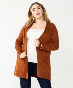 Plus Size Nine West Essential Raglan Cardigan Dark Zin Heather -Nine West Shop unnamed file 865