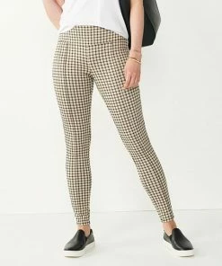 Women's Nine West Seamed Tummy-Control Ponte Leggings Gray Windowpane -Nine West Shop unnamed file 88