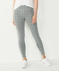 Women's Nine West Seamed Tummy-Control Ponte Leggings Gray Windowpane -Nine West Shop unnamed file 90