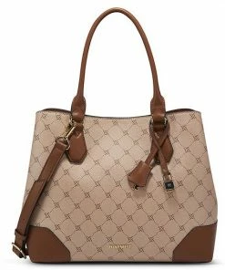 Nine West Brooklyn Jet Set Carryall Satchel Bag Brown Lattice -Nine West Shop unnamed file 902