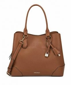 Nine West Brooklyn Jet Set Carryall Satchel Bag Brown Lattice -Nine West Shop unnamed file 906
