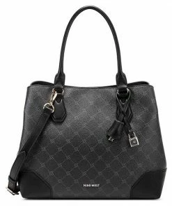 Nine West Brooklyn Jet Set Carryall Satchel Bag Brown Lattice -Nine West Shop unnamed file 909