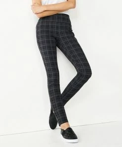 Women's Nine West Seamed Tummy-Control Ponte Leggings Gray Windowpane -Nine West Shop unnamed file 91
