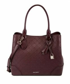 Nine West Brooklyn Jet Set Carryall Satchel Bag Brown Lattice -Nine West Shop unnamed file 913
