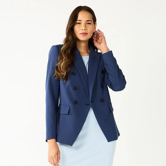 Women's Nine West Double Breasted Blazer Micro Check 5 Women's Nine West Double Breasted Blazer Micro Check - Image 5