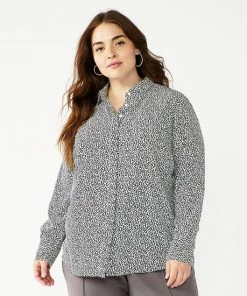 Plus Size Nine West Drapey Button Down Shirt Maddie Plum -Nine West Shop unnamed file 998